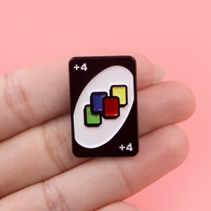 Металлический значок UNO карта +4