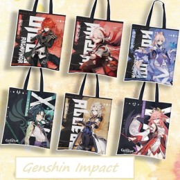 Сумки-шопперы чёрные Genshin Impact