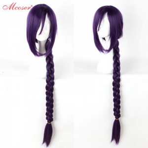 Парик длинный с косичкой фиолетовый Tsukiji