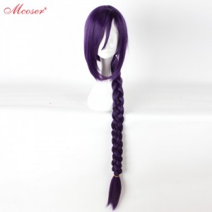 Парик длинный с косичкой фиолетовый Tsukiji