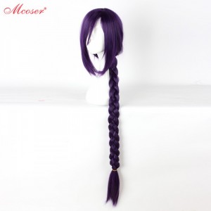 Парик длинный с косичкой фиолетовый Tsukiji