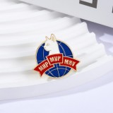 Металлический значок мир мур мяу