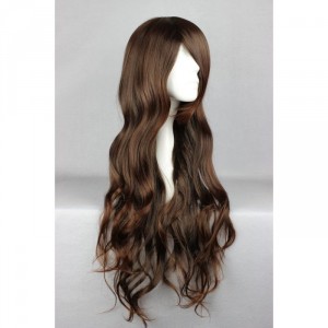 Каштановый длинный парик