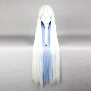 Парик длинный белый и голубой Silver Fairy