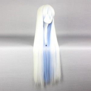 Парик длинный белый и голубой Silver Fairy