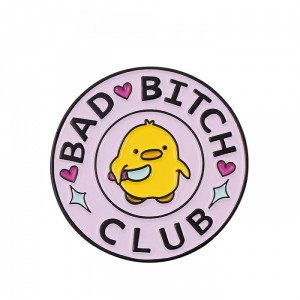 Металлический значок Уточка с ножом Bad Bitch Club