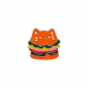Металический значок Котобургер