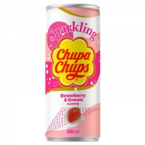 Газированный напиток Chupa Chups Strawberry & Cream со вкусом клубничного крема 250 мл