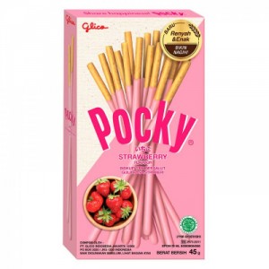 Бисквитные палочки Glico Pocky Strawberry со вкусом клубники 45 г