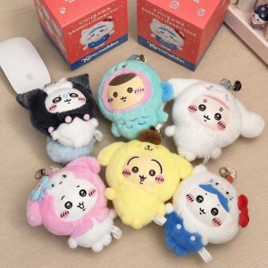 Мягкие брелки блайндбоксы Chiikawa x Sanrio