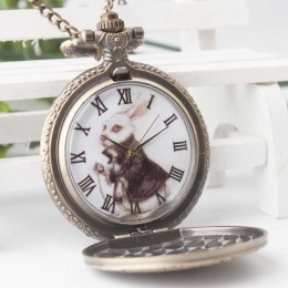 Карманные часы Белый Кролик Alice in Wonderland