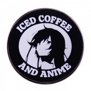 Металлический значок Iced coffee and anime