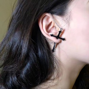 Сквозная серьга Крест