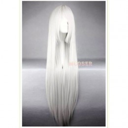 Белый длинный парик с челкой