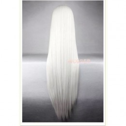 Белый длинный парик с челкой
