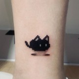 Тату Пиксельный Кот