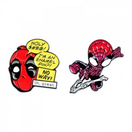 Металлические значки Spider Man and Deadpool