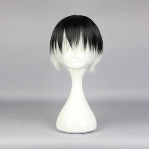 Парик короткий чёрный и белый Tokyo Сarcass