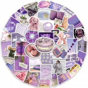 Набор наклеек Purple Aesthetic (50 штук)