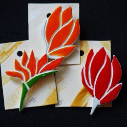 Керамические брошки цветы