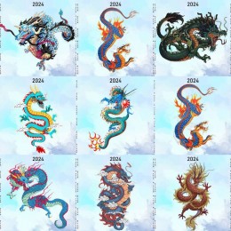 Акриловые календари с драконами 2024