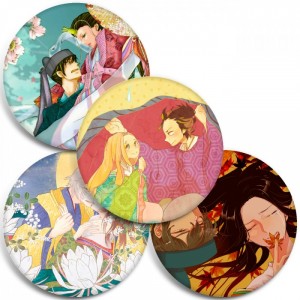 Значки Chouyaku Hyakuninisshu: Uta Koi.