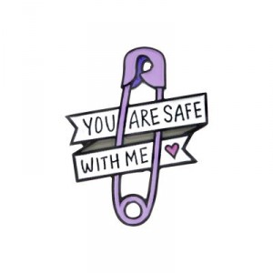 Металлический значок You are safe with me