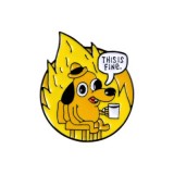 Металлический значок This is fine