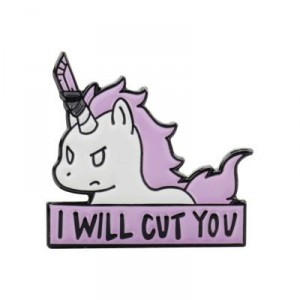 Металлический значок Единорог I will cut you
