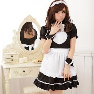 Maid Cafe-чёрный костюм