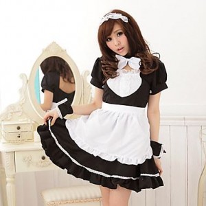 Maid Cafe-чёрный костюм