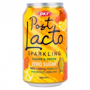 Газированный напиток OKF Post Lacto Ginger Lemon zero sugar (без сахара), 350 мл