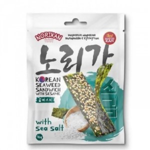Водоросли NoriKan Salt Sesame Sandwich с кунжутом и солью, 16 г