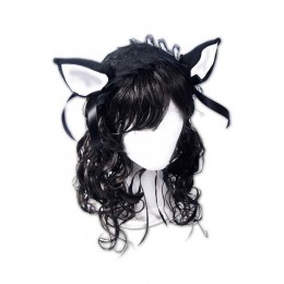 Ушки Dark Sweet Kitty Lolita Headpiece (black/white)