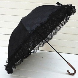 Зонт с подсолнухами и черными кружевами