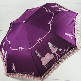 Черный зонтик в романтическом стиле