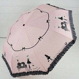 Черный зонтик в романтическом стиле