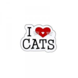 Металлический значок I love cats