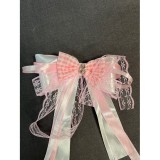 Бант бело-розовый Б/У