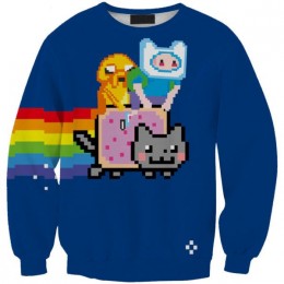 Свитшот-кофта Время приключений и Nyan cat (Adventure time)