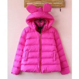 Ярко-розовая куртка с ушками