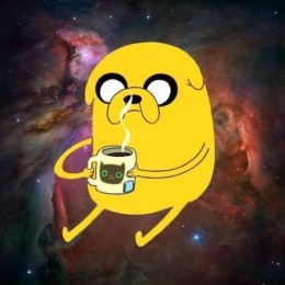 Свитшот Джейк с принтом космос (Время приключений) Adventure time
