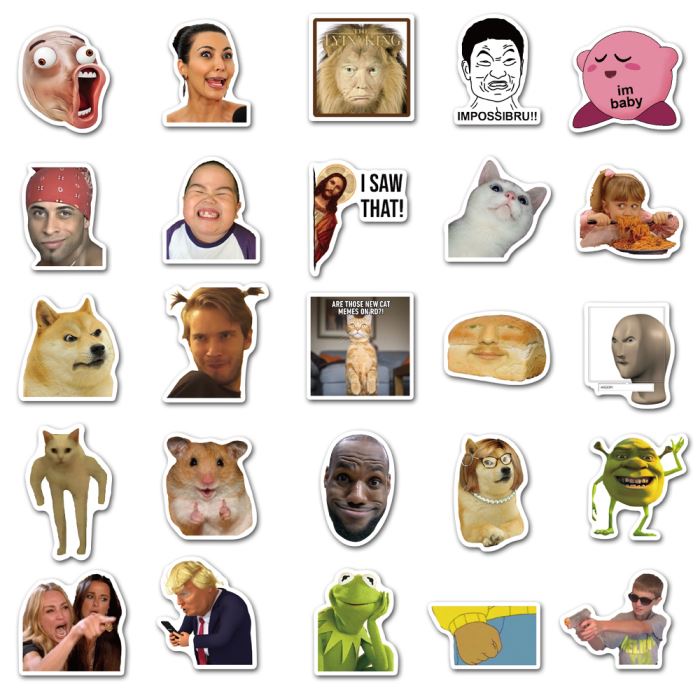 Meme stickers. Наклейки с мемами. Стикер с мемом. Мемы для стикеров. Набор мемов Стикеры.